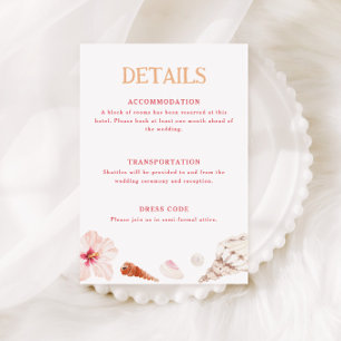 Tropical Destination Wedding Details Enclosure Card