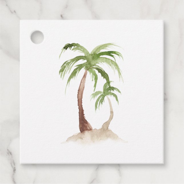 Tropical Destination Wedding Favour Tags (Front)