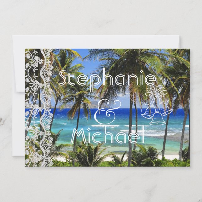 Tropical Destination Wedding Invitation (Front)