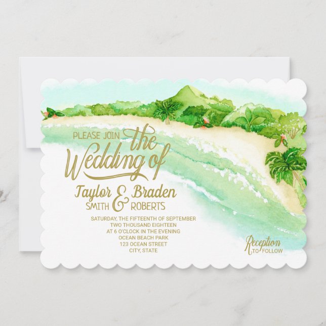 Tropical Destination Wedding Invitation (Front)