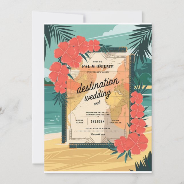 Tropical Destination Wedding Invitation (Front)