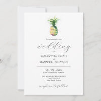 Tropical Destination Wedding Invitations Pineapple