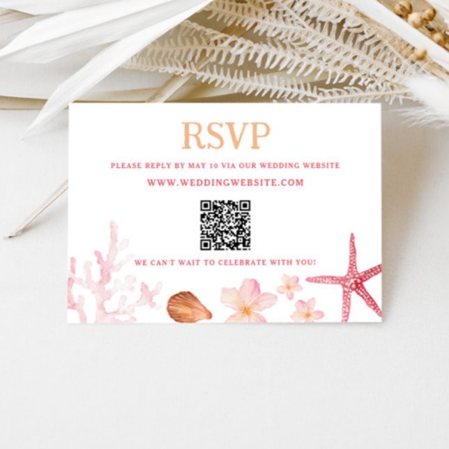 Tropical Destination Wedding QR Code  Enclosure Card (Creator Uploaded)