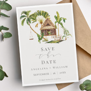 Tropical Destination Wedding Save the Date Invitation