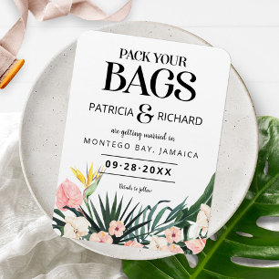 Tropical Destination Wedding Save The Date Magnet