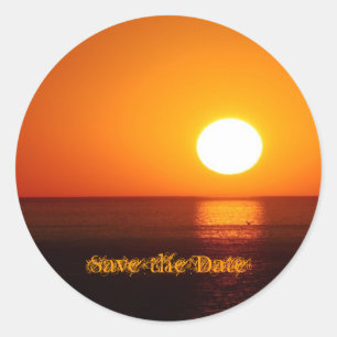 Tropical Destination Wedding Save the Date Sticker