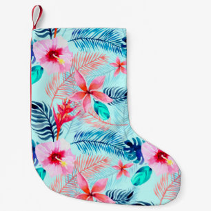 Tropical digital paper background small christmas stocking