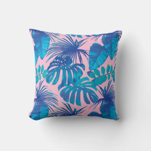 Tropical digital paper stripes stars cushion