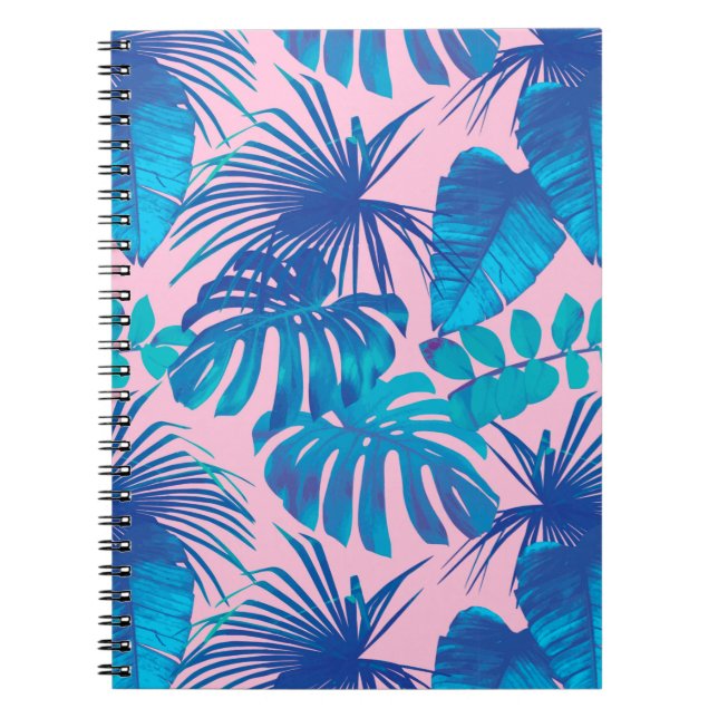 Tropical digital paper stripes stars notebook (Front)