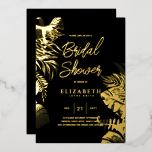Tropical Disco BRIDAL SHOWER Gold Bling Leaves