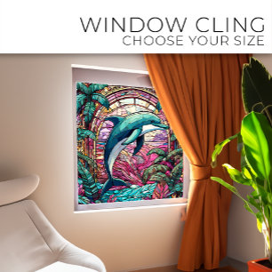 Tropical dolphin Stained glass art