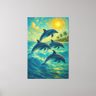 Tropical Dolphins – Ocean Canvas Print