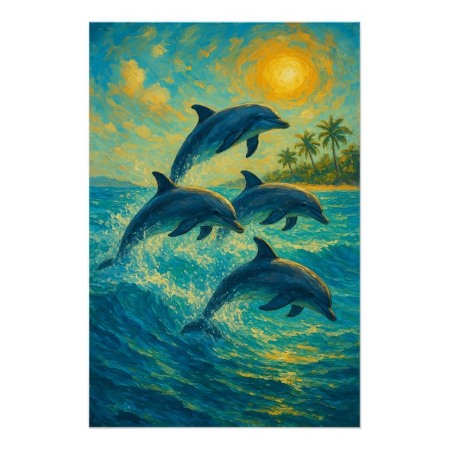 Tropical Dolphins – Ocean Poster (Front)
