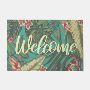 Tropical Door mat, Welcome Mat, Housewarming Gift Doormat