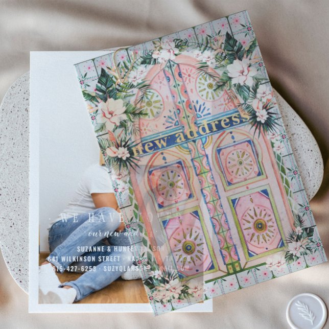 Tropical Doorway | New Address Vellum Invitations (Creator Uploaded)
