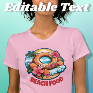 Tropical Doughnut Beach Food Editable T-Shirt