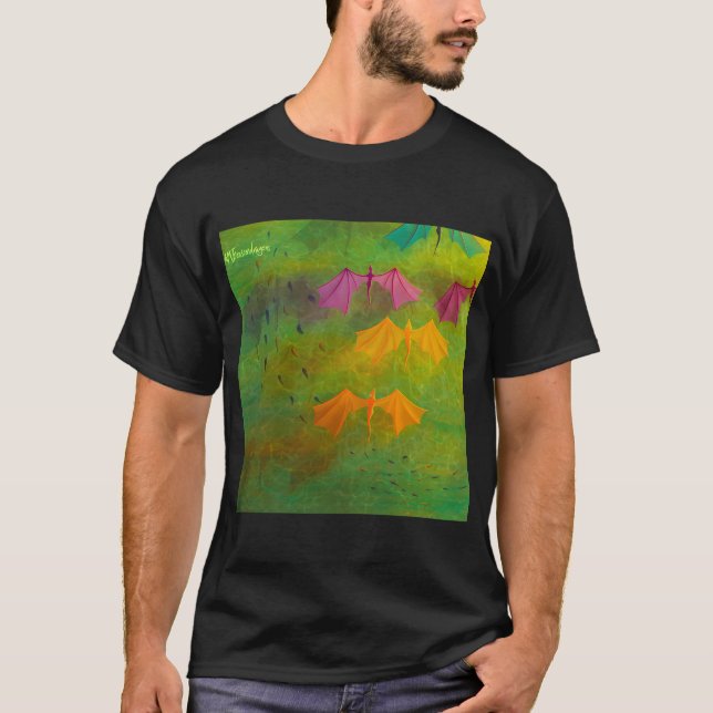 Tropical Dragon Flock at Sunset T-Shirt (Front)