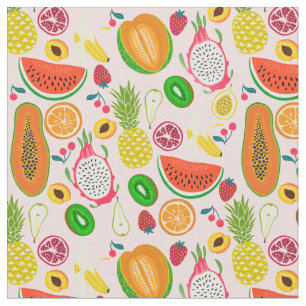 tropical dragon fruit kiwi pomegranate fabric