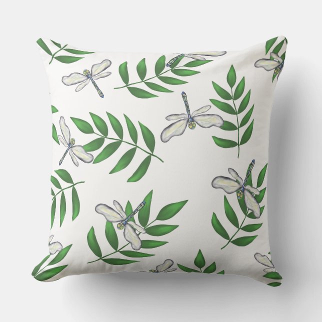 Tropical Dragonflies With Foliage Cushion (Front)