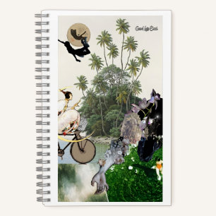 Tropical dreamlike conceptual collage notebook