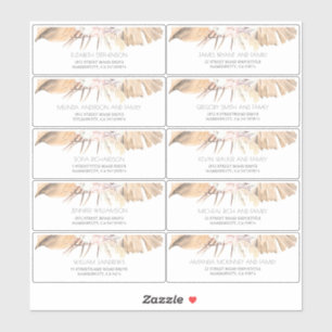 Tropical Dried Leaves Guest Names Address Labels
