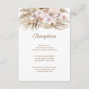 Tropical Dried Pampas Grass Dried Palm Dusty Rose Enclosure Card