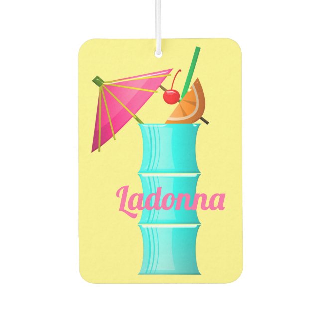 Tropical drink colourful summer Hawaiian cocktail Car Air Freshener (Front)