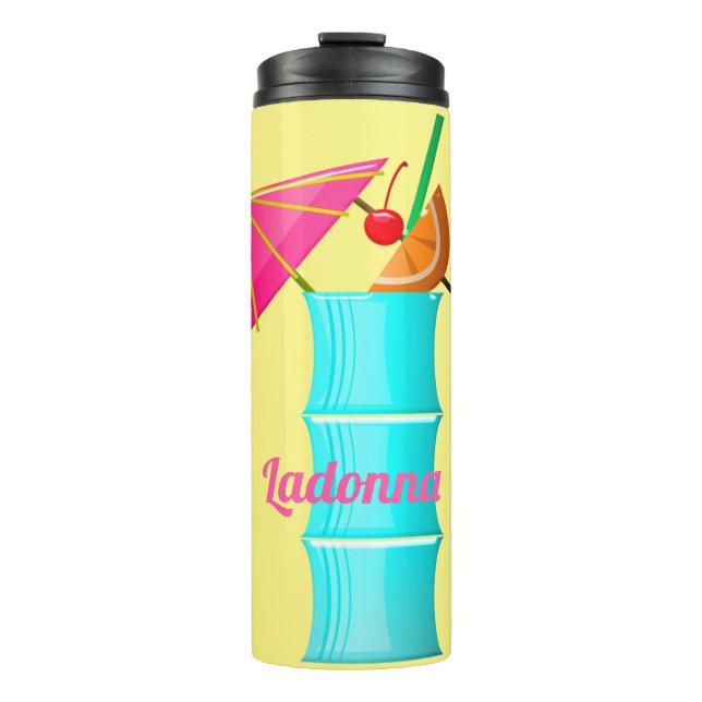 Tropical drink colourful summer Hawaiian cocktail Thermal Tumbler (Front)
