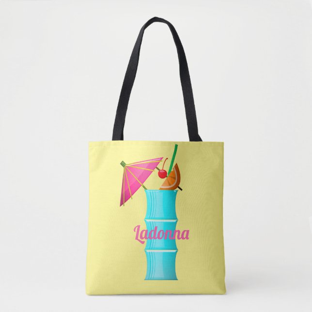 Tropical drink colourful summer Hawaiian cocktail Tote Bag (Front)