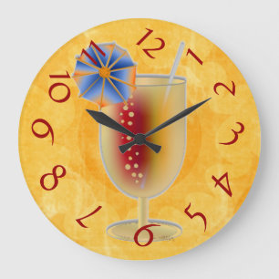 Tropical Drink Large Clock