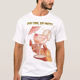 Tropical Drink Vibes – Cute Summer Aesthetic T-Shirt