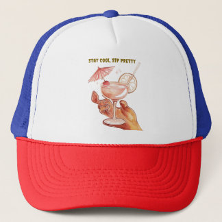 Tropical Drink Vibes – Cute Summer Aesthetic Trucker Hat