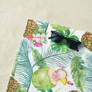 Tropical Drinks Beach Towel