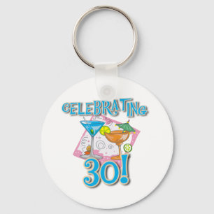 Tropical Drinks Celebrating 30 Key Ring