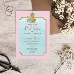 Tropical drinks Poolside Bridal shower Invitation<br><div class="desc">Fun and elegant Tropical summer poolside Bridal shower invitation featuring watercolor pineapple and drink. Perfect for some fun in the sun with your best gal in the celebration of the bride- to be. Matching envelope liner available. Customise by clicking on the "Edit this design template" boxes on the right hand...</div>