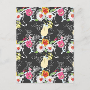 Tropical Drinks With Animals Postcard