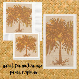 Tropical Earth Tones Island Palm Thanksgiving Napkin