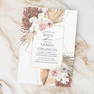 Tropical Earthy Jungle Foliage Oasis Bridal Shower Invitation