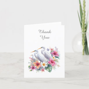 Tropical Egret Coastal Thank You Note Card
