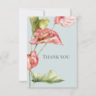Tropical Elegance Anthurium Wedding Thank You Card