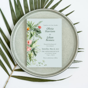 Tropical Elegance Botanical Wedding Invitation