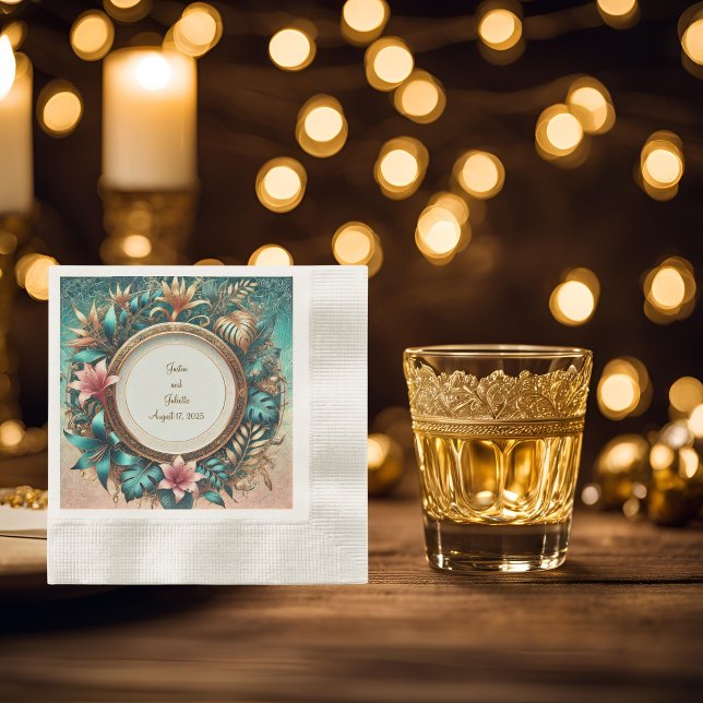 Tropical Elegance Coined Cocktail Napkin (Creator Uploaded)
