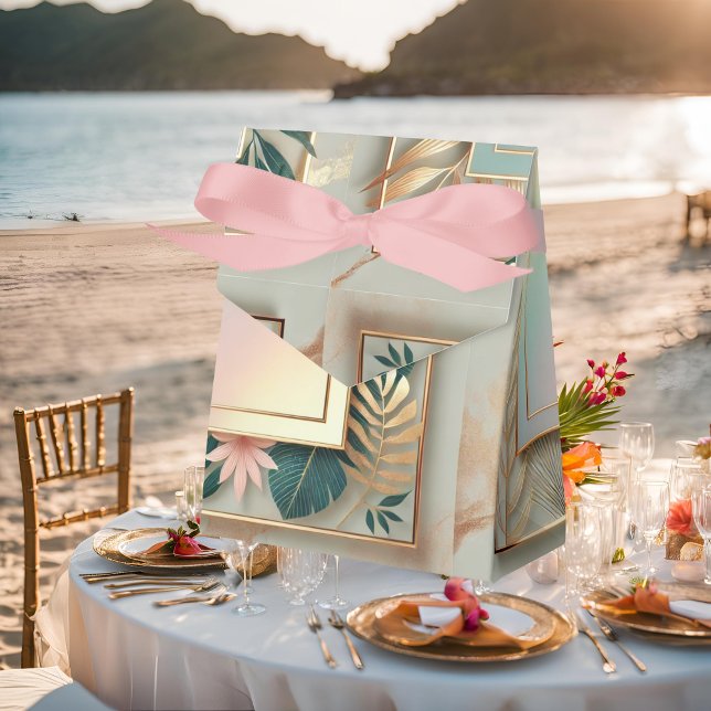Tropical Elegance Minimalist Favour Box (Creator Uploaded)