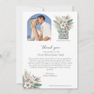 Tropical Elegance-Photo Wedding Thank You Invitation