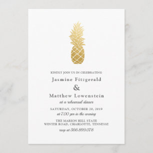 Tropical Elegance   Pineapple Rehearsal Dinner Invitation