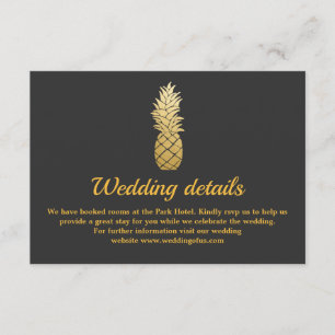 Tropical Elegance   Pineapple Wedding Details Invitation