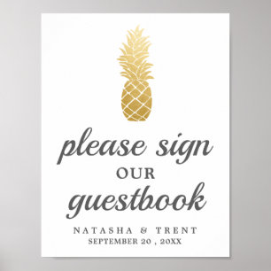Tropical Elegance   Pineapple Wedding Sign