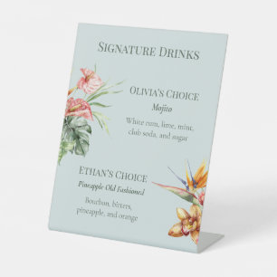 Tropical Elegance Signature Drinks Wedding Sign