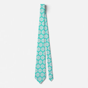Tropical Elegance - Turquoise Blue Floral Tie
