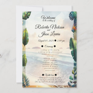 Tropical Elegance Wedding Invitation